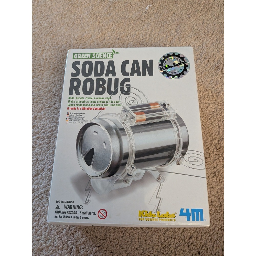 4M Green Science Soda Can Robug Kit STEM Robotics Toy NIB